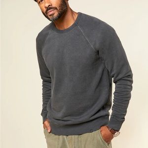 Outerknown Men’s Sur Faded Black Hemp Organic Cotton Crewneck Sweatshirt